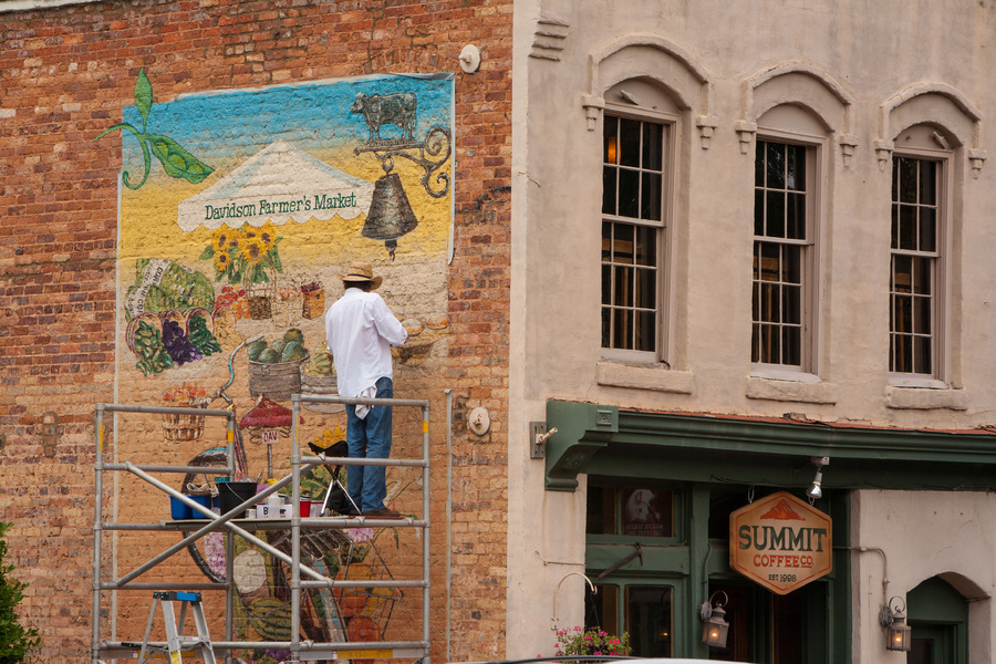Davidson NC Main Street Wall Mural